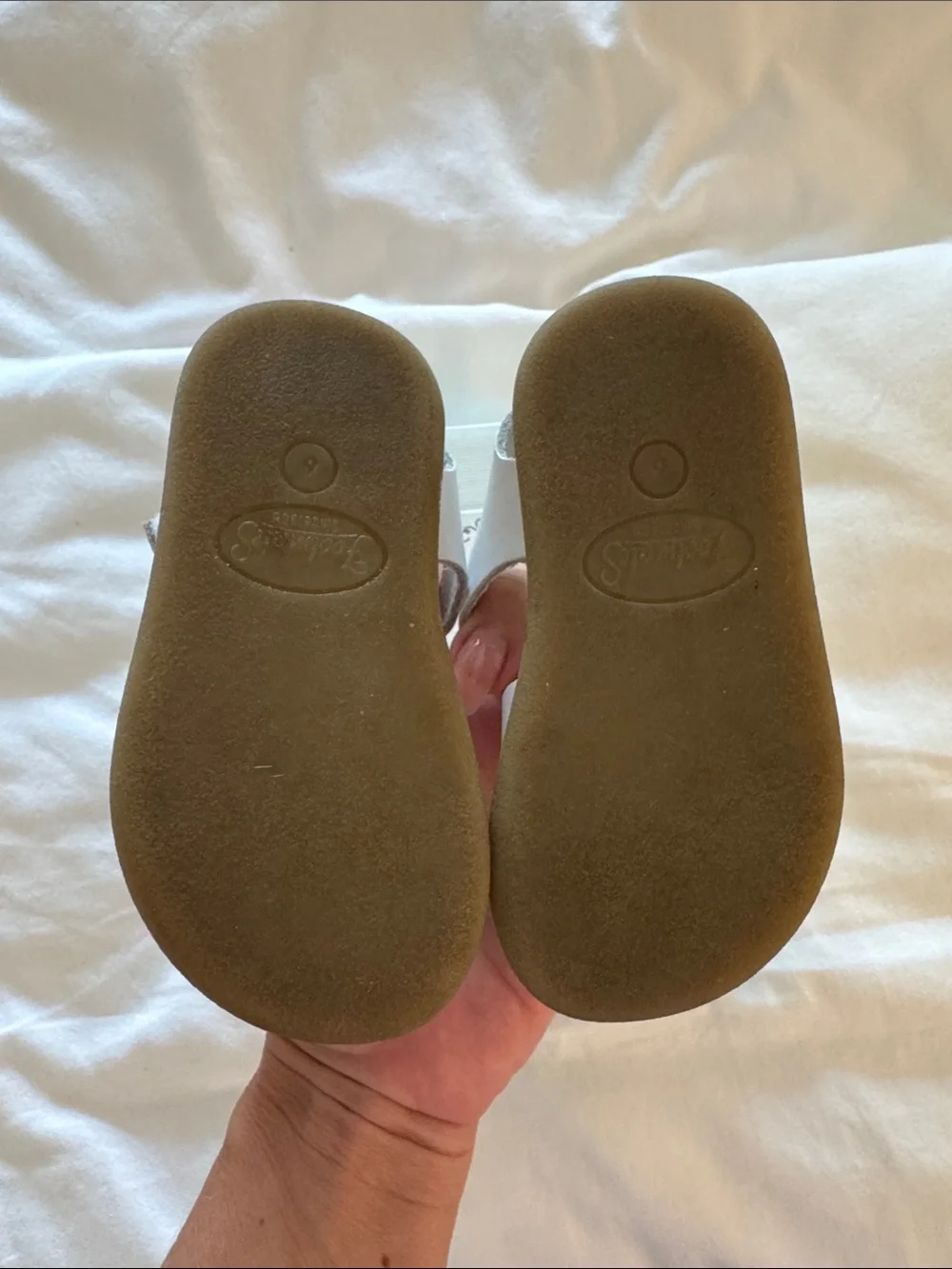 Footmates White Buckle Velcro Sandals